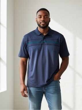 Hogan Navy and Light Blue Polo Shirt